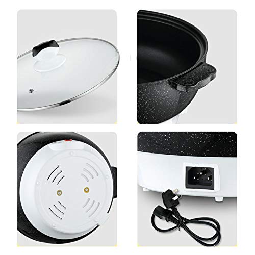  Electric Hot Pot, Nonstick Electric Skillet With Lid, 4 In 1 Multifunction Electric Cooker Skillet, With Anti Scalding Handle, For Cooking Egg, Fried Rice, Ramen, Soup,Pink,22cm