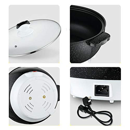  Electric Hot Pot, Nonstick Electric Skillet With Lid, 4 In 1 Multifunction Electric Cooker Skillet, With Anti Scalding Handle, For Cooking Egg, Fried Rice, Ramen, Soup,Pink,22cm