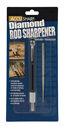  CcuSharp Dual Rod Retractable Diamond Knife Sharpener - Unbreakable, Retractable Diamond-Coated Steel Rod Quickly - Sharpens, Restores, Repairs & Hones Straight & Serrated Knives