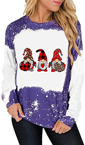  Sweatshirts For Women Loose Fit Cute Plus Size Christmas Print Long Sleeve Fashion Sweatshirts Pullover Top Streetwear