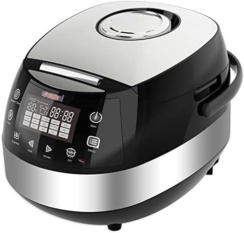  .3Qt Asian Rice Cooker Digital Programmable 15-in-1 Ergonomic Large Touch Screen Electric Multi Cooker Slow Cooker Steamer Pot Warmer 11 Cups 24 Hour Delay Timer Auto Keep Warm Feature RC 0501