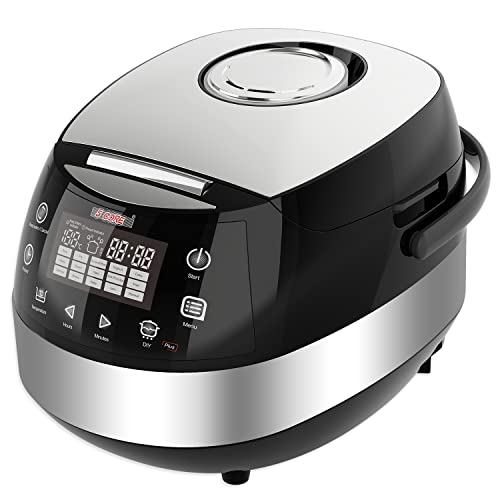  .3Qt Asian Rice Cooker Digital Programmable 15-in-1 Ergonomic Large Touch Screen Electric Multi Cooker Slow Cooker Steamer Pot Warmer 11 Cups 24 Hour Delay Timer Auto Keep Warm Feature RC 0501