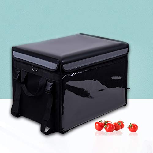  Insulated Food Delivery Bag Waterproof Portable Insulated Grocery Tote Food Warmer Bag Takeaway Box For Restaurant Delivery Grocery Shopping (Black)