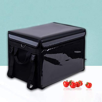  Insulated Food Delivery Bag Waterproof Portable Insulated Grocery Tote Food Warmer Bag Takeaway Box For Restaurant Delivery Grocery Shopping (Black)