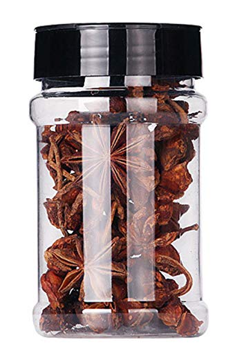  16 Pack 10 Oz Plastic Spice Jars With Balck Cap - Clear Spice Bottle Seasoning Jars Salt Pepper Shaker For Storage Spice Herbs Powders
