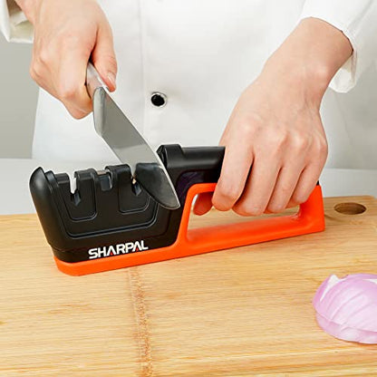  206N 3-in-1 Kitchen Chef Knife Scissors Sharpener, Sharpening Tool For Straight & Serrated Knives, Repair And Hone Blades, Fast Sharpen Scissor