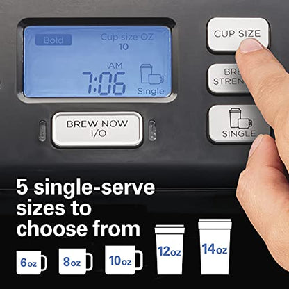 Hamilton Beach 49902 FlexBrew Trio 2-Way Coffee Maker, Compatible With K-Cup Pods Or Grounds, Combo, Single Serve & Full 12c Pot, Black - Fast Brewing