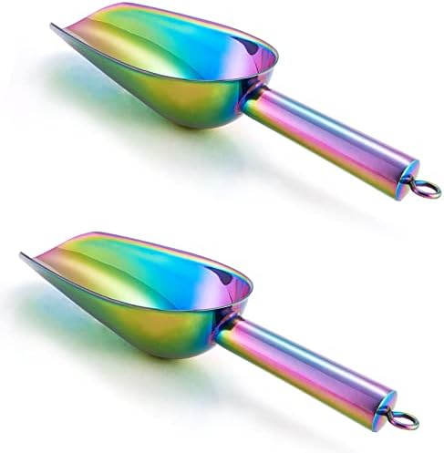  3OZ Mini Scoop Set Of 2, P&P CHEF Stainless Steel Candy Sweet Ice Cube Scoop For Home Bar Buffet Wedding Canisters, Easy Clean & Durable - Gold