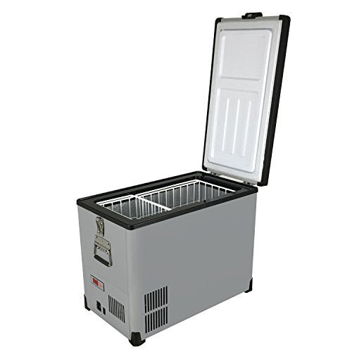  FM-452SG 45 Quart Slimfit Portable Refrigerator, AC 115V/ DC 12V Real Freezer For Car, Home, Camping, RV-8°F To 50°F, Charcoal, Gray