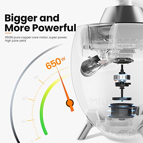  Citrus Juicer - Electric Orange Juice Squeezer Powerful Motor-Stainless Steel Cup Body Easy To Clean, Juicer Machine Maker For Lemon Grapefruits (White)