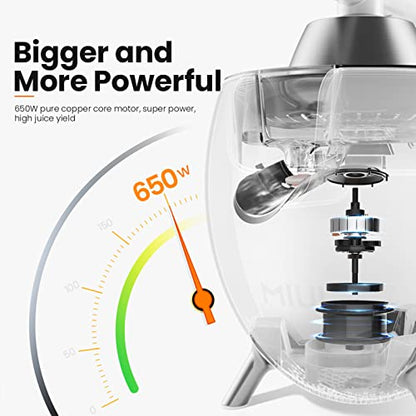  Citrus Juicer - Electric Orange Juice Squeezer Powerful Motor-Stainless Steel Cup Body Easy To Clean, Juicer Machine Maker For Lemon Grapefruits (White)