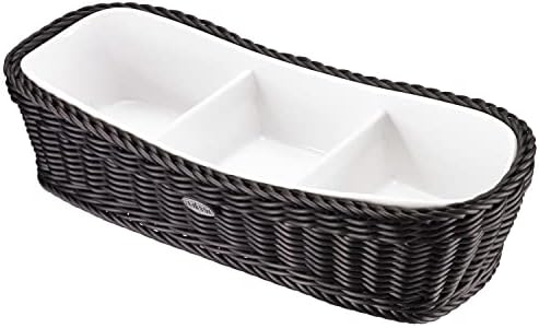 Westmark Saleen Rectangular Wicker Basket With Porcelain Insert, 315 X 135 X 75 Cm, Beige