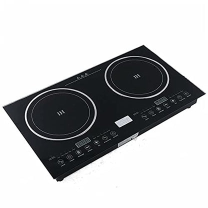  DNYSYSJ Double Induction Cooktop Two Burners Electric Digital Countertop 110V Portabale Touch Type Control Stove For Kitchen, Black
