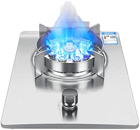  Gas Stove 1 Head 7.2KW 9 Cavities Large Fire Wok Burner With Flame Out Protection Home Kitchen Tempered Glass Camping Independent Stove Easy To Clean (Color : Silver, Size : LPG)
