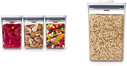  OXO Good Grips 3-PC Small Square Short POP Container Set, White