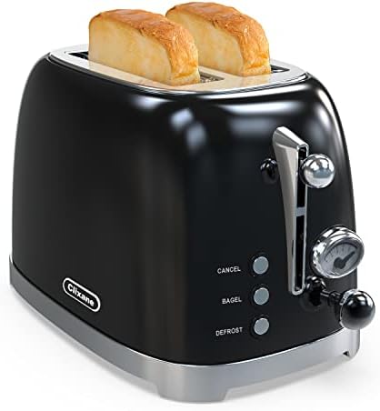  Toaster 2 Slice,1.5"Extra Wide Slots Toaster,Retro Stainless Steel With Bagel, Cancel, Defrost, Reheat Function And 6-Shade Settings, Removal Crumb Tray (Cream)