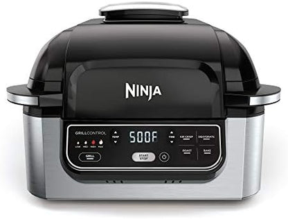Ninja AG301 Foodi 5-in-1 Indoor Grill With Air Fry, Roast, Bake & Dehydrate, Black/Silver