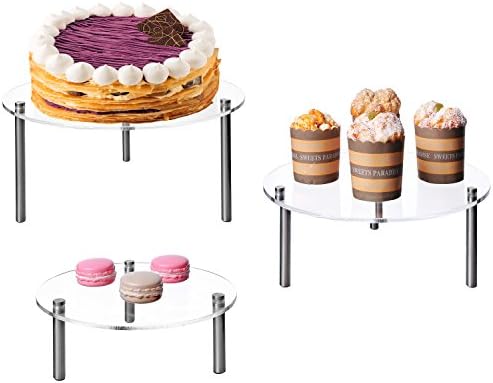  MyGift 6-Piece Set Countertop Round Clear Acrylic Server Dessert & Bakery Display Riser Stands