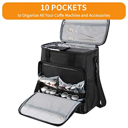  Travel Coffee Maker Carrying Bag Compatible With Keurig K-Mini Or K-Mini Plus, Single Serve Coffee Maker Portable Storage Bag With Shoulder Strap(Patented Design)