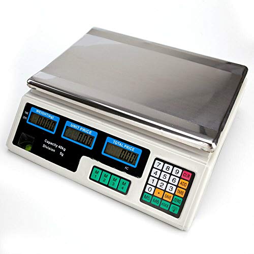  88LB/40KG Food Deli Scale Food Meat Price Computing Digital Display Weight Scale ACS Electronic Counter Supermarket Retail Outlet Store