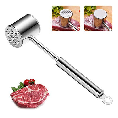  Meat TenderizerTool, Heavy Duty Meat Mallet Hammer Tool And Handheld Meat Tenderizer Needle Tool, 304 Stainless Steel Meat Pounder For Tenderizing For Steak, Chicken, Fish, Pork, Beef, Veal