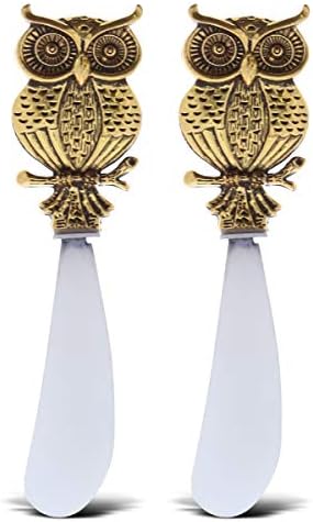  Gold Stainless Steel Dip & Cheese Spreader, Condiment & Butter Spreader Utensils For Appetizer Spread, Metal Cheese Spreaders Kitchen Set Of 2-4.85" - Flamingo