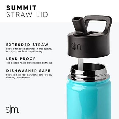  Water Bottle With Straw Lid Vacuum Insulated Stainless Steel Metal Thermos Bottles | Reusable Leak Proof BPA-Free Flask For Gym, Travel, Sports | Summit Collection | 32oz, Light Pink
