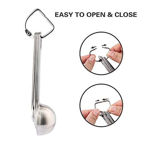  Measuring Spoons, Copper Plated Stainless Steel Measuring Spoons Set Of 6 Piece 1/8 Tsp, 1/4 Tsp, 1/2 Tsp, 1 Tsp, 1/2 Tbsp & 1 Tbsp For Measuring Dry And Liquid Ingredients, Fits In Spice Jars