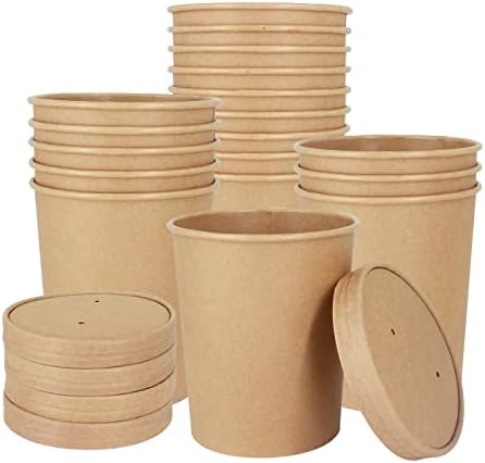  40 Count (16 Oz) One - Pint Frozen Dessert Containers With Lids Ice Cream Cups With Lids