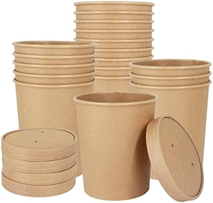  40 Count (16 Oz) One - Pint Frozen Dessert Containers With Lids Ice Cream Cups With Lids