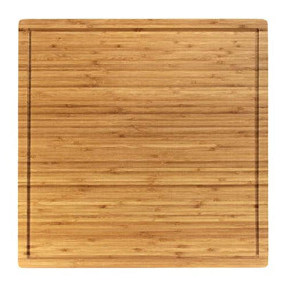  Bamboo Burner Cover Cutting Board, 3-Ply, Large, Square - Grooved/Flat (20"x20"x0.75")