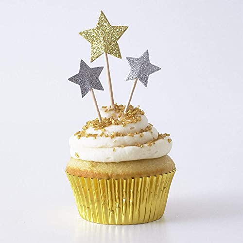  Fbera Gold Foil Muffin Cupcake Liners/Baking Cups Standard Size, 100-Count