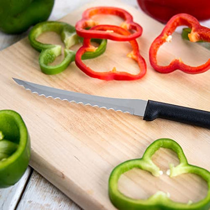  Ada Cutlery Tomato Slicing Knife Stainless Steel Blade Made In USA, 8-7/8 Inches, 1-Pack, Black Handle