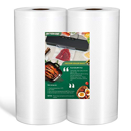  Food Grade Material 8"x50 Feet Rolls 2 Pack Vacuum Sealer Bags For Food Saver, Seal A Meal, Weston. Commercial Grade, BPA Free, Meal Prep Or Sous Vide