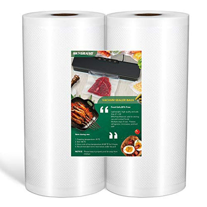  Food Grade Material 8"x50 Feet Rolls 2 Pack Vacuum Sealer Bags For Food Saver, Seal A Meal, Weston. Commercial Grade, BPA Free, Meal Prep Or Sous Vide