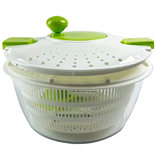  Multifunctional Large Salad Spinner (4 Quarts) And Mandoline Set – 5 Blade Slicer, Drainer, Tosser, Vegetable Dryer With A Pouring Spout