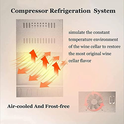  KEINXOW 48 Independent Wine Seller Wine Cooler Refrigerator Static Wine Refrigerator Digital Temperature Control Red, White, Champagne, Sparkling Wine