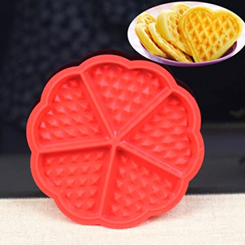  Cavity Waffle Silicone Molds Baking Mould Pan DIY Bakeware Tool Nonstick Reusable Kitchen Baking Tool, DIY Bakeware Tool,Nonstick Waffle Mold, Red