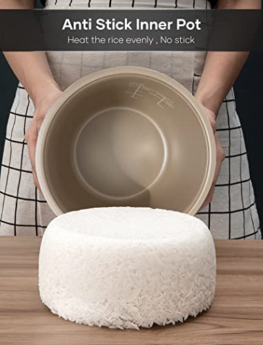  Rice Cooker, Mini Rice Cookers With Keep Warm, 3 Cups (Uncooked), Smart Fuzzy Logic, 24-H Delay Timer, Nonstick Inner Pot, For Soft White Rice, Brown Rice, Sushi, Porridge (Small)