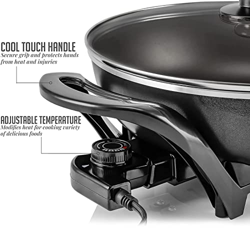  13 Inch Nonstick Electric Skillet - For Roast Fry Steam