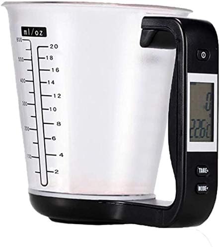  Measuring Cup Kitchen Scales Digital Beaker Libra Electronic Tool Scale With LCD Temperature And Weight Display (Black)