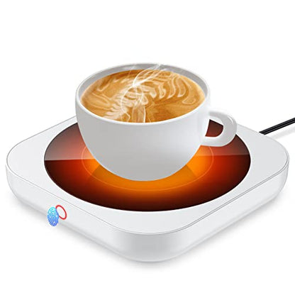  DOWILLDO Coffee Mug Warmers For Desk With 3 Temperature Settings, Smart Coffee Warmer Plate For Heating Milk, Tea And Hot Chocolate (White1)