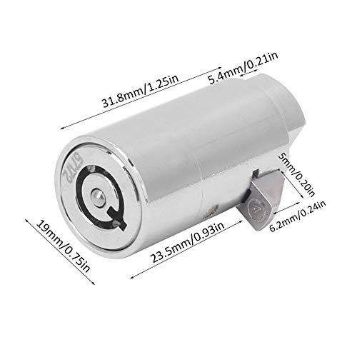  Vending Machine Lock, Zinc Alloy Chrome Vending Machine Lock Cylinder For Automatic Selling Machines With 3 Keys