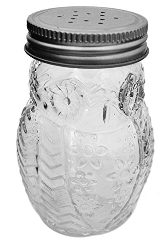  Elegant Owl Shaped Glass Mason Salt And Pepper Shakers With Metal Lids, Perfect For Himalayan Seasoning Herbs Spices, 2-Piece Set