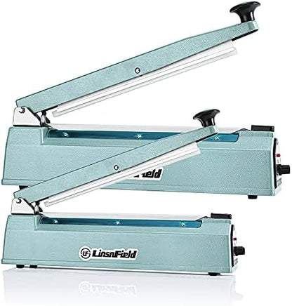  Sealer Pro - 8 Inch Impulse Heat Sealer - 2mm Sealing Width - Manual Heat Sealer Machine For All Bags - Most Heavy Duty For Strong, Secure Sealing For Long Term Food Storage - Extra 2 Replacements, 2 Fuses Included(Pink)