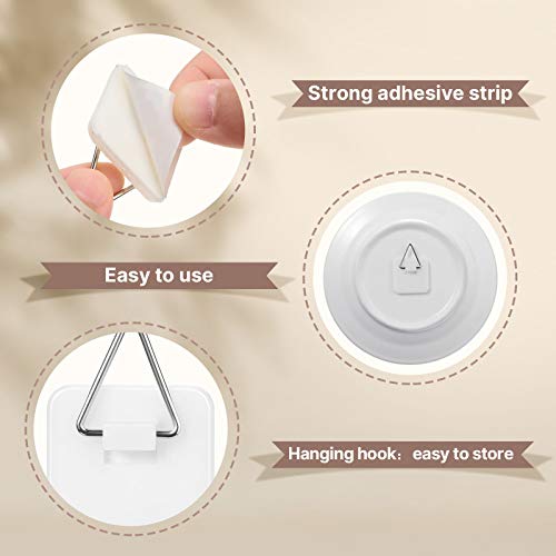  Invisible Adhesive Plate Hanger Vertical Plate Holders For Plate Pictures Wall Art Decor Supplies, 1.25 Inch (40 Pieces)