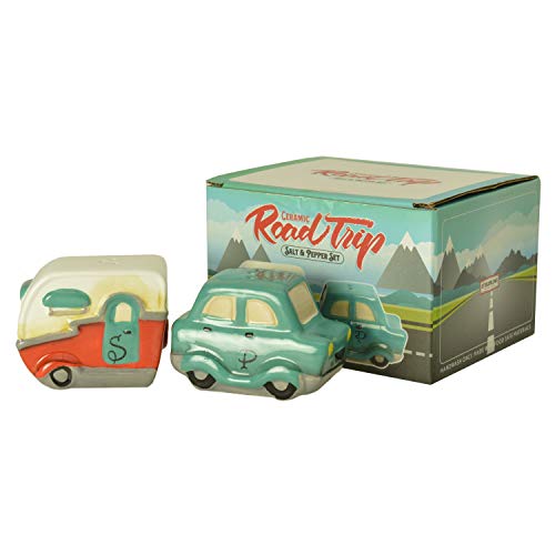  Road Trip Car And RV Camper Ceramic Salt & Pepper Set