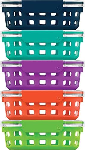  Duraglass Meal Prep Sets- Glass Food Storage Containers With Silicone Sleeves And Airtight BPA-Free Plastic Lids, Dishwasher, Microwave, And Freezer Safe