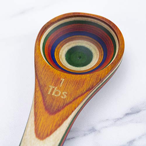  Ique Marrakesh Collection 2 In 1 Wooden Measuring Spoon With Tablespoon And Teaspoon Measurements