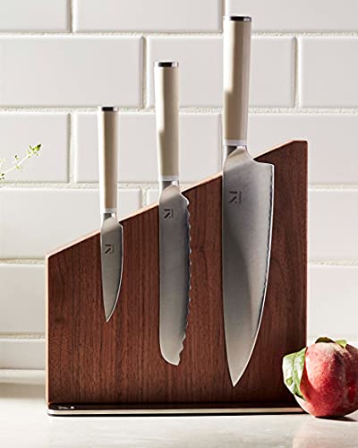  ATERIAL Knife Trio + Stand (Cool Neutral/Walnut)